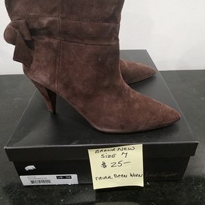 Ladies brown suede booties,Size 7